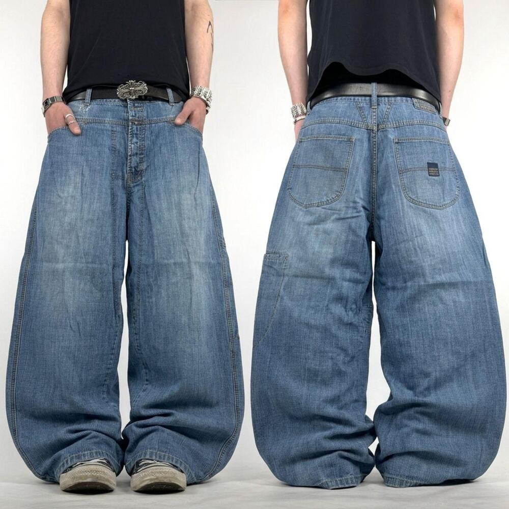 Vintage y2k rare embroidered archive baggy skater grunge mfg jeans